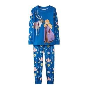 Hanna Andersson HannaJams Long John Set in Frozen Blue Anna and Sven Size 8